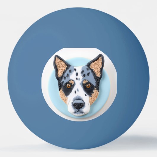 Blue Heeler Dog 3D Inspiriert Tischtennisball (Vorderseite)