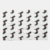 Blue Heeler Dog Breed Boho Floral Silhouette Geschirrtuch (Horizontal)