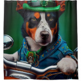 Blue Heeler Dog Fahrrad St. Patrick's Day Duschvorhang (Vorderseite)