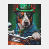 Blue Heeler Dog Fahrrad St. Patrick's Day Fleecedecke (Vorderseite)