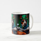 Blue Heeler Dog Fahrrad St. Patrick's Day Kaffeetasse (VorderseiteRechts)