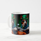 Blue Heeler Dog Fahrrad St. Patrick's Day Kaffeetasse (Vorderseite Links)