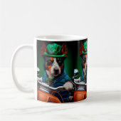 Blue Heeler Dog Fahrrad St. Patrick's Day Kaffeetasse (Links)
