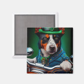 Blue Heeler Dog Fahrrad St. Patrick's Day Magnet (Vorderseite/Rückseite)