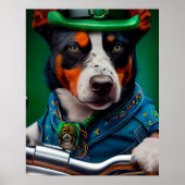 Blue Heeler Dog Fahrrad St. Patrick's Day Poster (Vorne)