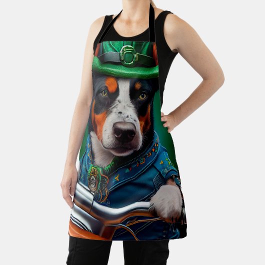 Blue Heeler Dog Fahrrad St. Patrick's Day Schürze (InSitu)