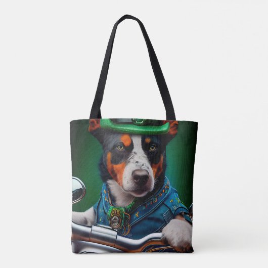 Blue Heeler Dog Fahrrad St. Patrick's Day Tasche (Rückseite)