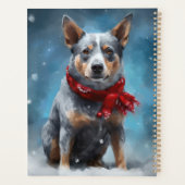 Blue Heeler Dog in Schnee Weihnachten Planer (Rückseite)