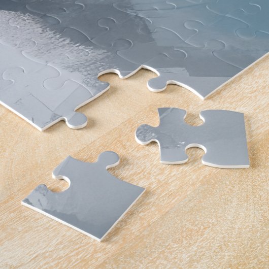 Blue Heeler Dog in Schnee Weihnachten Puzzle (Seite)