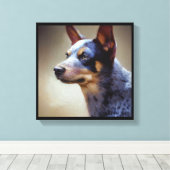 Blue Heeler Dog Leinwanddruck (Insitu (Holzboden))