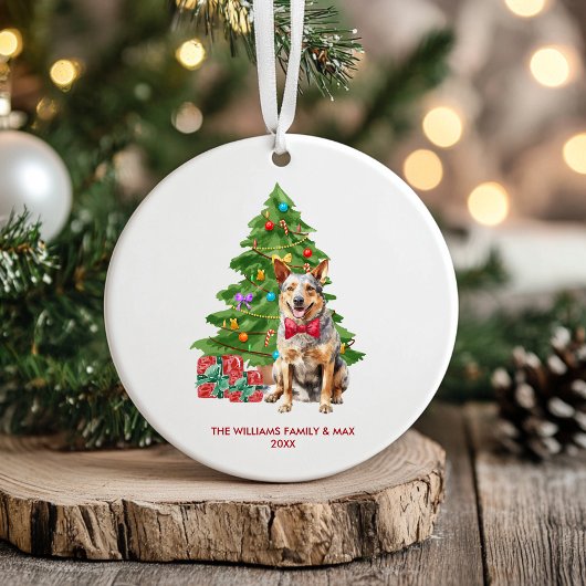 Blue Heeler Dog Personalisiert Weihnachten Keramik Ornament