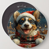 Blue Heeler Dog Roller Untersetzer Weihnachten Button (Vorne & Hinten)