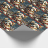Blue Heeler Dog Roller Untersetzer Weihnachten Geschenkpapier (Ecke)