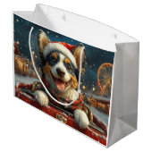 Blue Heeler Dog Roller Untersetzer Weihnachten Große Geschenktüte (Rückseite Schrägansicht)