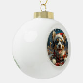 Blue Heeler Dog Roller Untersetzer Weihnachten Keramik Kugel-Ornament (Links)