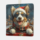 Blue Heeler Dog Roller Untersetzer Weihnachten Keramikornament (Links)