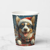 Blue Heeler Dog Roller Untersetzer Weihnachten Pappbecher (Rückseite)