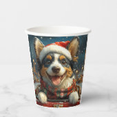 Blue Heeler Dog Roller Untersetzer Weihnachten Pappbecher (Vorderseite)