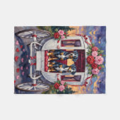 Blue Heeler Dog Valentine's Day Fleecedecke (Vorderseite (Horizontal))