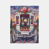 Blue Heeler Dog Valentine's Day Fleecedecke (Vorderseite)