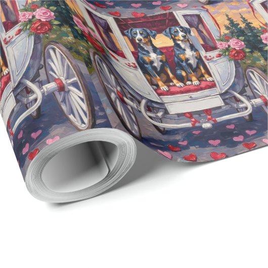 Blue Heeler Dog Valentine's Day Geschenkpapier (Rolleneckpunkt)