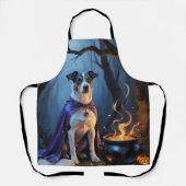 Blue Heeler Dog Whimsical Halloween Malerei Schürze (Vorderseite)