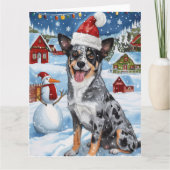 Blue Heeler Dog Winter Wunderland Weihnachtsfreude Karte (Vorderseite)