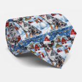 Blue Heeler Dog Winter Wunderland Weihnachtsfreude Krawatte (Gerollt)