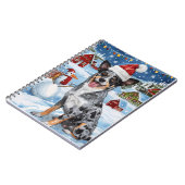 Blue Heeler Dog Winter Wunderland Weihnachtsfreude Notizblock (Linke Seite)