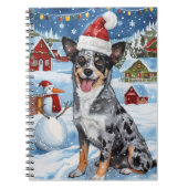 Blue Heeler Dog Winter Wunderland Weihnachtsfreude Notizblock (Vorderseite)