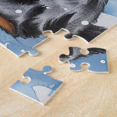 Blue Heeler Dog Winter Wunderland Weihnachtsfreude Puzzle (Seite)