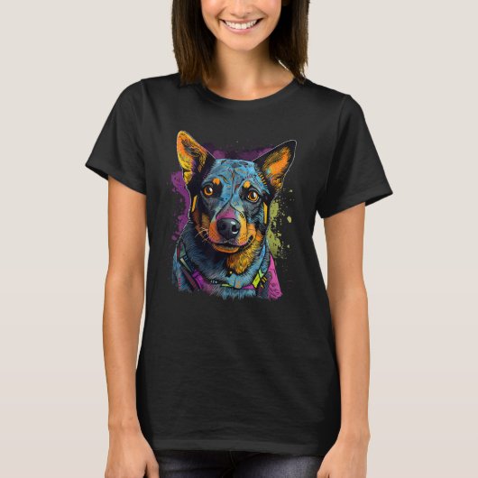 Blue Heeler Geometry Australian Cattle Dog Mandala T-Shirt (Vorderseite)