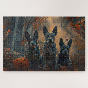 Blue Heeler Halloween Nacht Hunde-Leckerei Puzzle