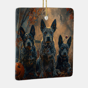 Blue Heeler Halloween Night Doggy Delight Keramikornament
