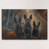 Blue Heeler Halloween Night Doggy Delight Puzzle (Horizontal)