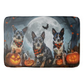 Blue Heeler Halloween Spooky Badematte (Vorderseite)