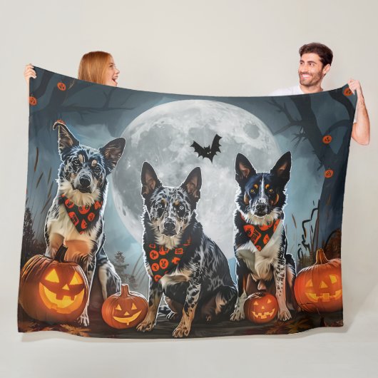 Blue Heeler Halloween Spooky Fleecedecke (Beispiel)