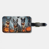 Blue Heeler Halloween Spooky Gepäckanhänger (Rückseite horizontal)