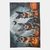Blue Heeler Halloween Spooky Geschirrtuch (Vertikal)