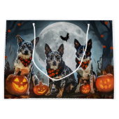 Blue Heeler Halloween Spooky Große Geschenktüte (Vorderseite)