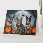 Blue Heeler Halloween Spooky Karte (Vorderseite)