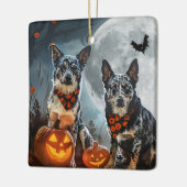 Blue Heeler Halloween Spooky Keramikornament (Links)