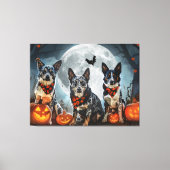 Blue Heeler Halloween Spooky Leinwanddruck (Vorderseite)