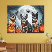 Blue Heeler Halloween Spooky Leinwanddruck (Insitu (Wohnzimmer))