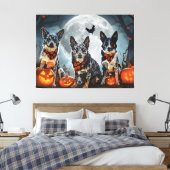 Blue Heeler Halloween Spooky Leinwanddruck (Insitu (Schlafzimmer))