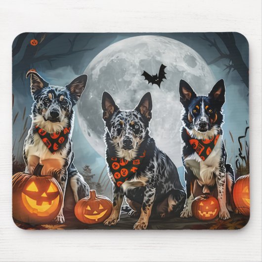 Blue Heeler Halloween Spooky Mousepad (Vorne)