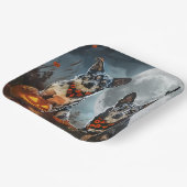 Blue Heeler Halloween Spooky Pappteller (Gewinkelt)