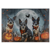 Blue Heeler Halloween Spooky Schneidebrett (Vorderseite)