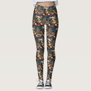 Blue Heeler Hund Achterbahn Weihnachten Leggings