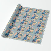 Blue Heeler Hund farbenfroh Geschenkpapier (Ungerollt)